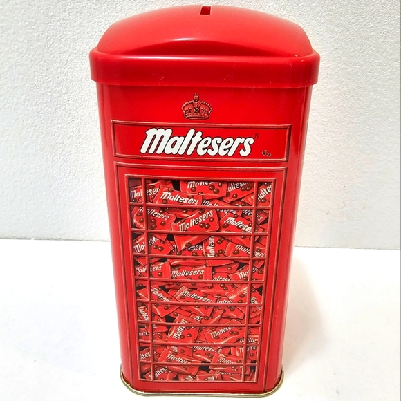 Vintage Maltesers Chocolates Red Metal Coin Bank - Picture 4 of 14